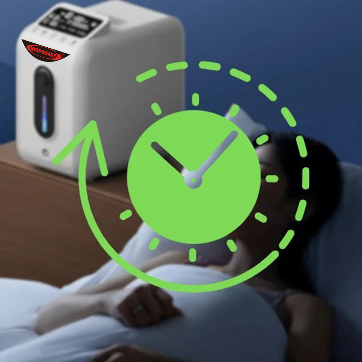 RESPIREASY Home Use Portable Oxygen Concentrator 1-8 Liter Per Minute Continuous Flow O2 Concentrator Machine 110V/220V RE-E1L
