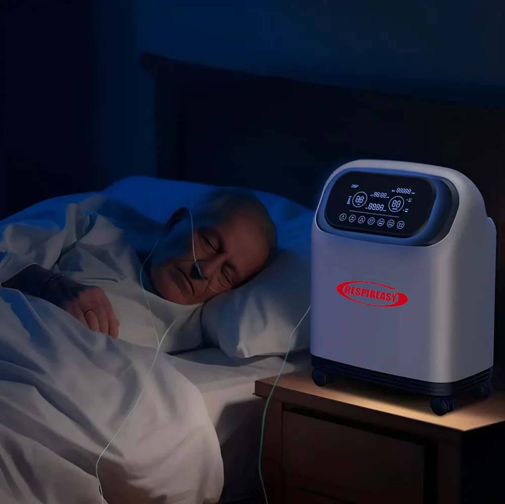RESPIREASY Home Use Portable Oxygen Concentrator 2-9 Liter Per Minute Continuous Flow O2 Concentrator Machine 110V/220V RE-S2L