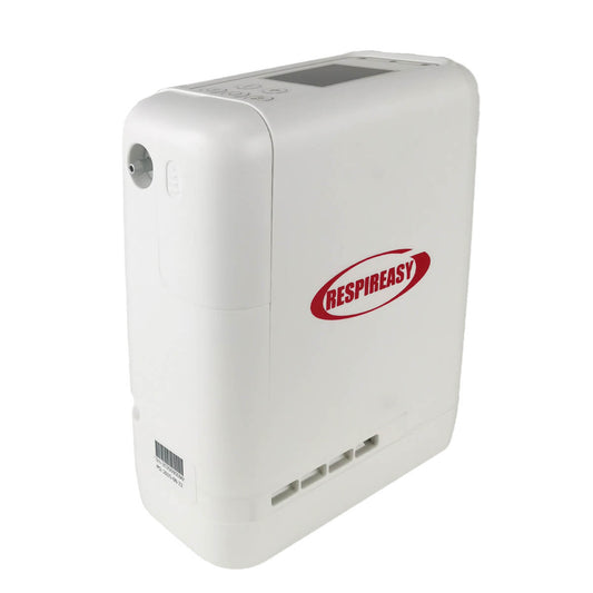 RESPIREASY Portable Compact Oxygen Concentrator 1-7 Liters 93% Purity O2 Generator Breathing Machine Rechargeable 12V-240V REA-7