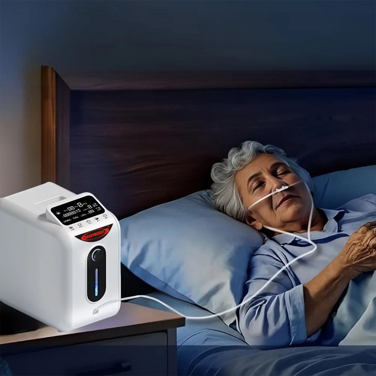 RESPIREASY Home Use Portable Oxygen Concentrator 1-8 Liter Per Minute Continuous Flow O2 Concentrator Machine 110V/220V RE-E1L