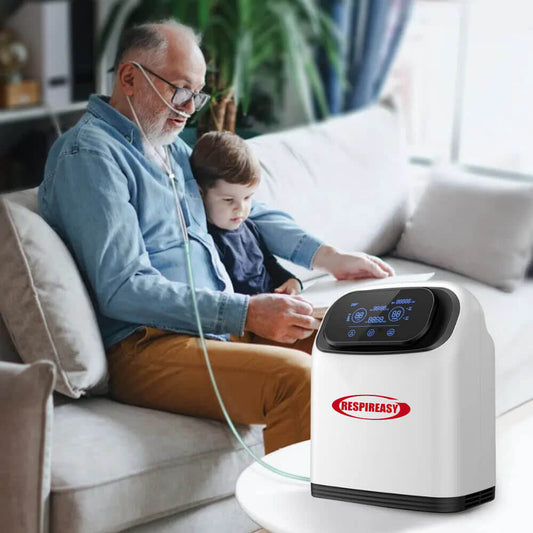 RESPIREASY Home Use Portable Oxygen Concentrator 2-9 Liter Per Minute Continuous Flow O2 Concentrator Machine 110V/220V RE-S2L