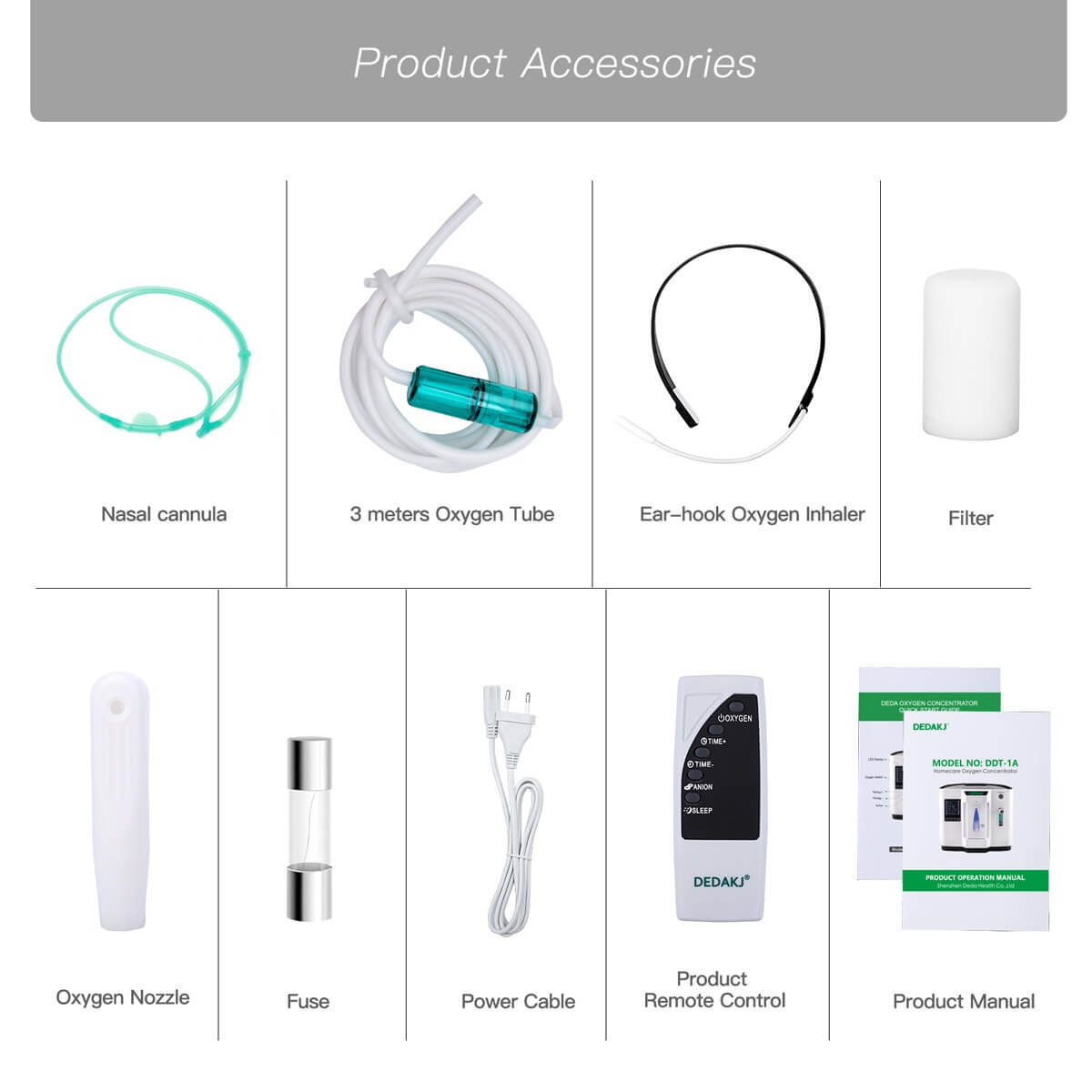 DEDAKJ Home Portable Oxygen Concentrator 7 Liters 90% Purity Room O2 Generator Machine Low Price for Personal Sleeping Use 110V/220V
