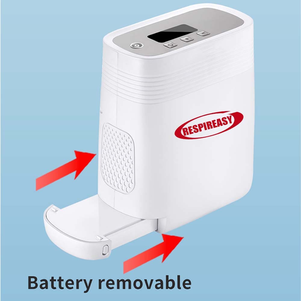 RESPIREASY Portable Oxygen Concentrator 5Liter Continuous Flow Oxygenerator with Battery RE-Y5