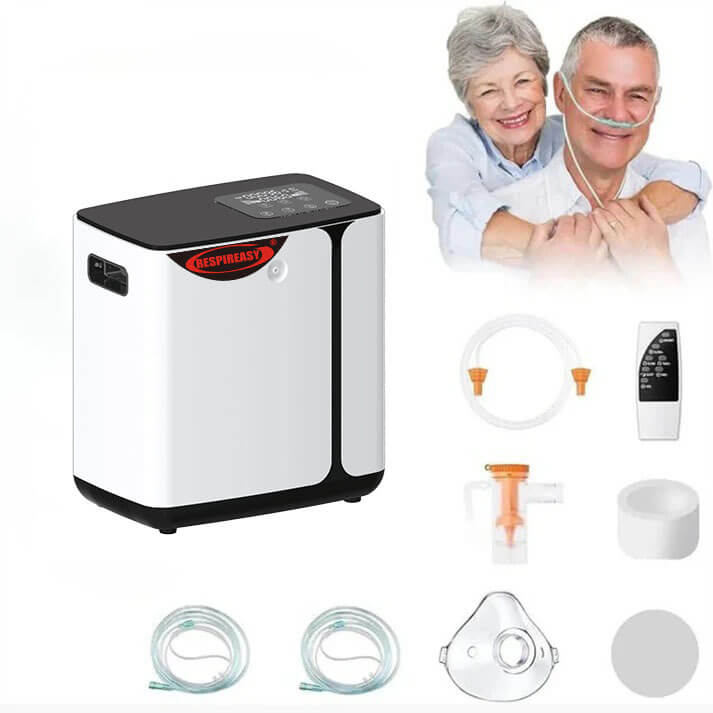 RESPIREASY Home Use Portable Oxygen Concentrator 1-8 Liter Per Minute Continuous Flow O2 Concentrator Machine 110V/220V RE-R1L