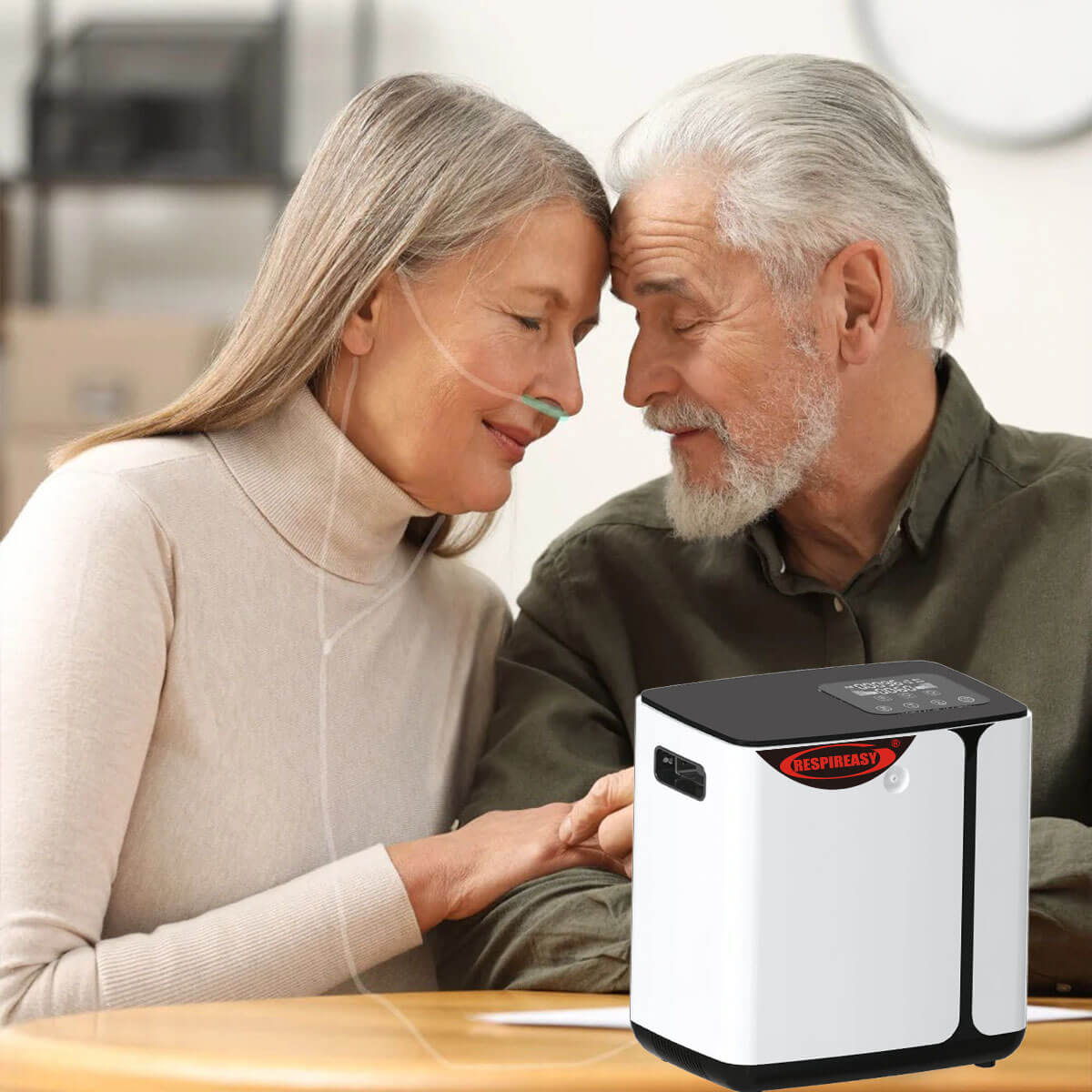 RESPIREASY Home Use Portable Oxygen Concentrator 1-8 Liter Per Minute Continuous Flow O2 Concentrator Machine 110V/220V RE-R1L