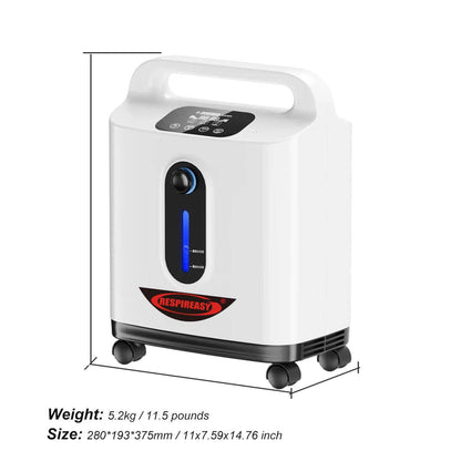RESPIREASY Home Use Portable Oxygen Concentrator 2-9 Liter Per Minute Continuous Flow O2 Concentrator Machine 110V/220V RE-P2L