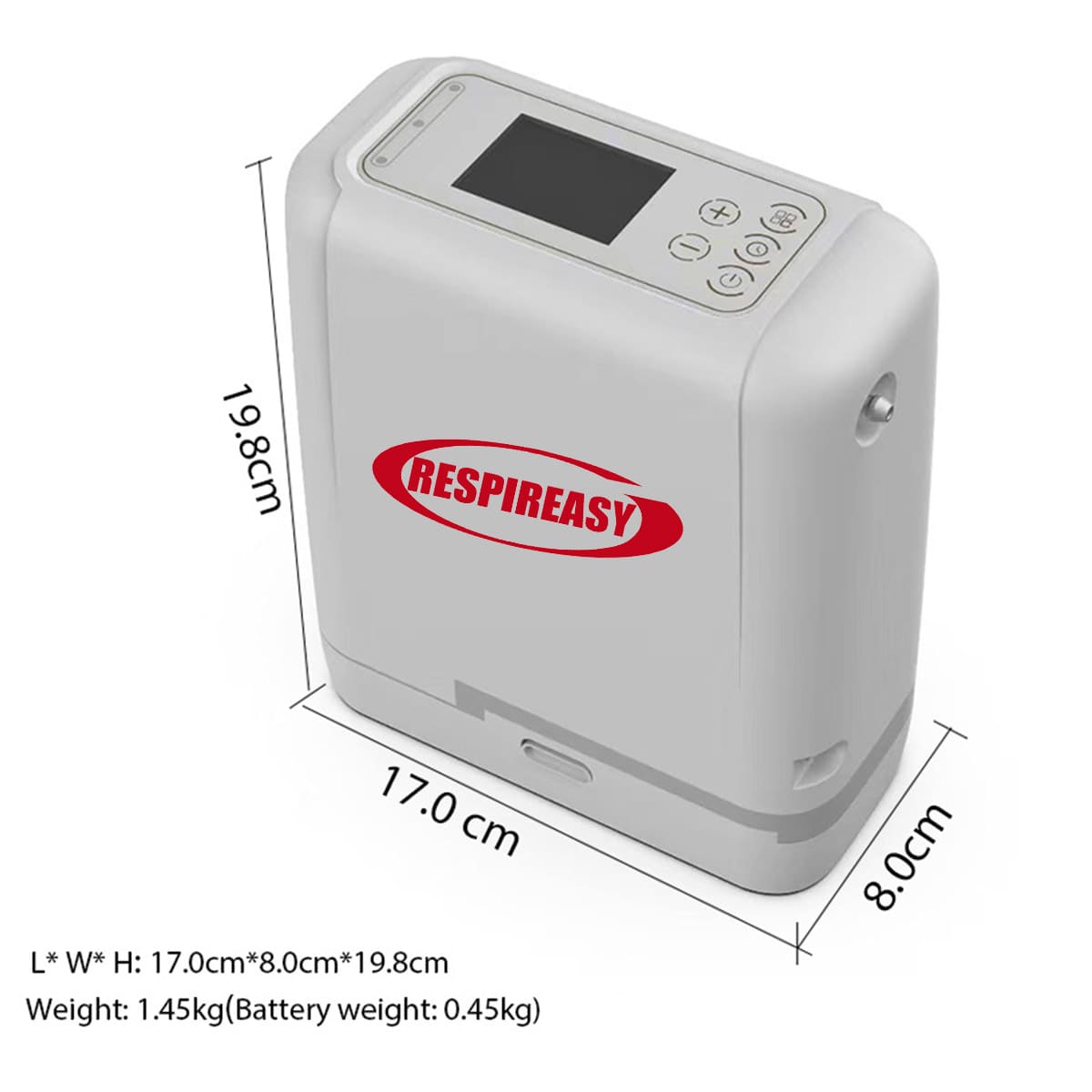 Small Portable Oxygen Concentrator 7Liter Lightweight Rechargeable Oxygen Machine Making O2 for Travel & Home Oxygen Therapy