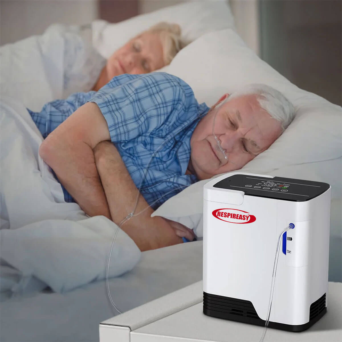 Concentrador de oxígeno portátil RESPIREASY para uso doméstico, flujo continuo de 1 a 8 litros por minuto, máquina concentradora de O2 110V/220V RE-R1L
