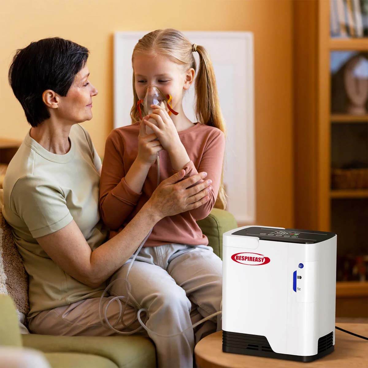 Concentrador de oxígeno portátil RESPIREASY para uso doméstico, flujo continuo de 1 a 8 litros por minuto, máquina concentradora de O2 110V/220V RE-R1L