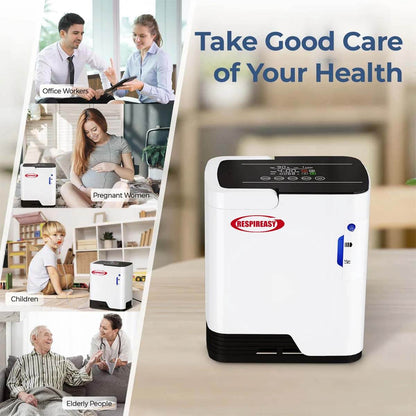 RESPIREASY Home & Medical Portable Oxygen Concentrator 1-7 L/Min Continuous Flow Adjustable Quiet Oxygen Machine for COPD Oxygen Therapy 110V/220V