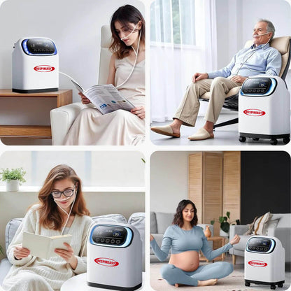 RESPIREASY Home Use Portable Oxygen Concentrator 2-9 Liter Per Minute Continuous Flow O2 Concentrator Machine 110V/220V RE-S2L