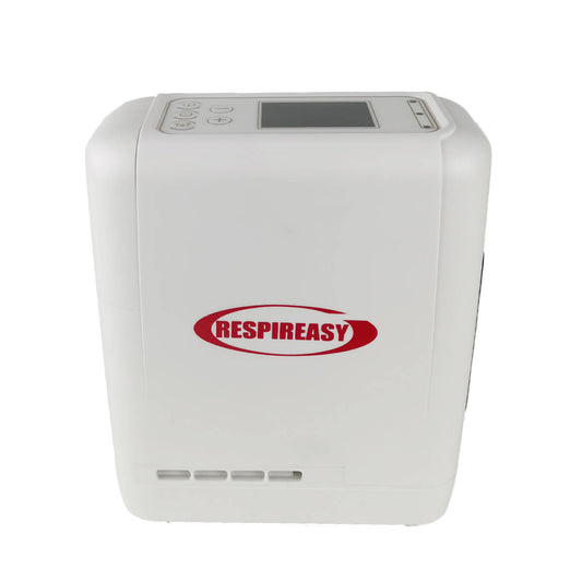 RESPIREASY Portable Compact Oxygen Concentrator 1-7 Liters 93% Purity O2 Generator Breathing Machine Rechargeable 12V-240V REA-7