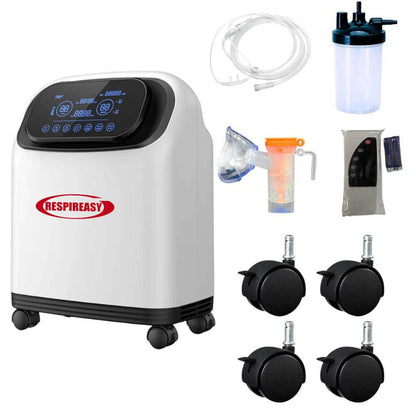 RESPIREASY Home Use Portable Oxygen Concentrator 2-9 Liter Per Minute Continuous Flow O2 Concentrator Machine 110V/220V RE-S2L