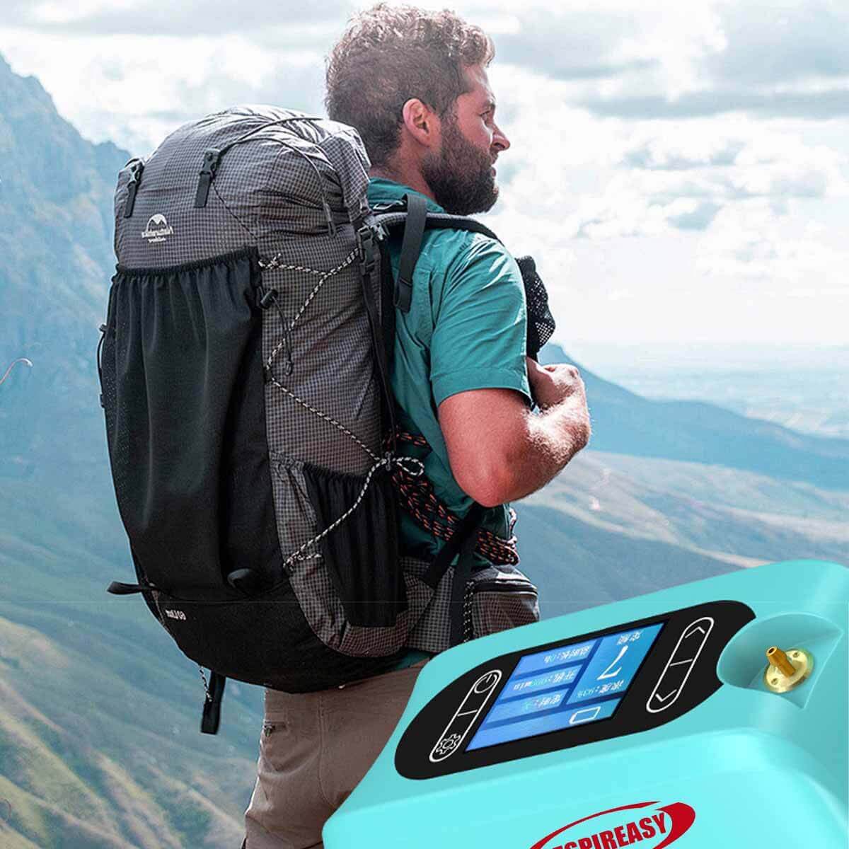 Mini Tragbarer Sauerstoffkonzentrator 93 % hohe O2-Reinheit 7 Liter O2-Fluss Kompaktes Sauerstoffgerät Reisen bis zu 6 Stunden