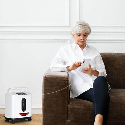 RESPIREASY Home Use Portable Oxygen Concentrator 2-9 Liter Per Minute Continuous Flow O2 Concentrator Machine 110V/220V RE-P2L
