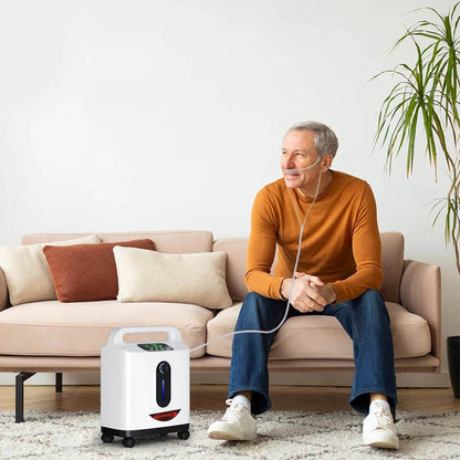 RESPIREASY Home Use Portable Oxygen Concentrator 2-9 Liter Per Minute Continuous Flow O2 Concentrator Machine 110V/220V RE-P2L