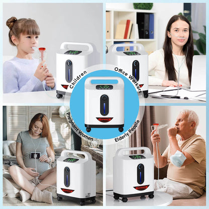 RESPIREASY Home Use Portable Oxygen Concentrator 2-9 Liter Per Minute Continuous Flow O2 Concentrator Machine 110V/220V RE-P2L