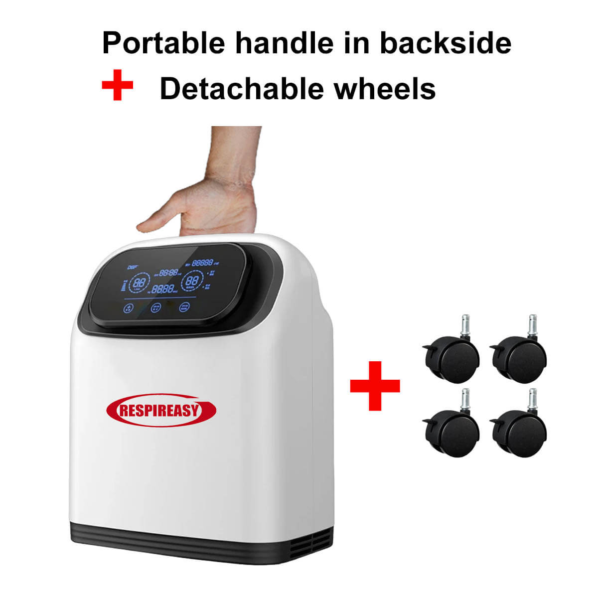 RESPIREASY Home Use Portable Oxygen Concentrator 2-9 Liter Per Minute Continuous Flow O2 Concentrator Machine 110V/220V RE-S2L