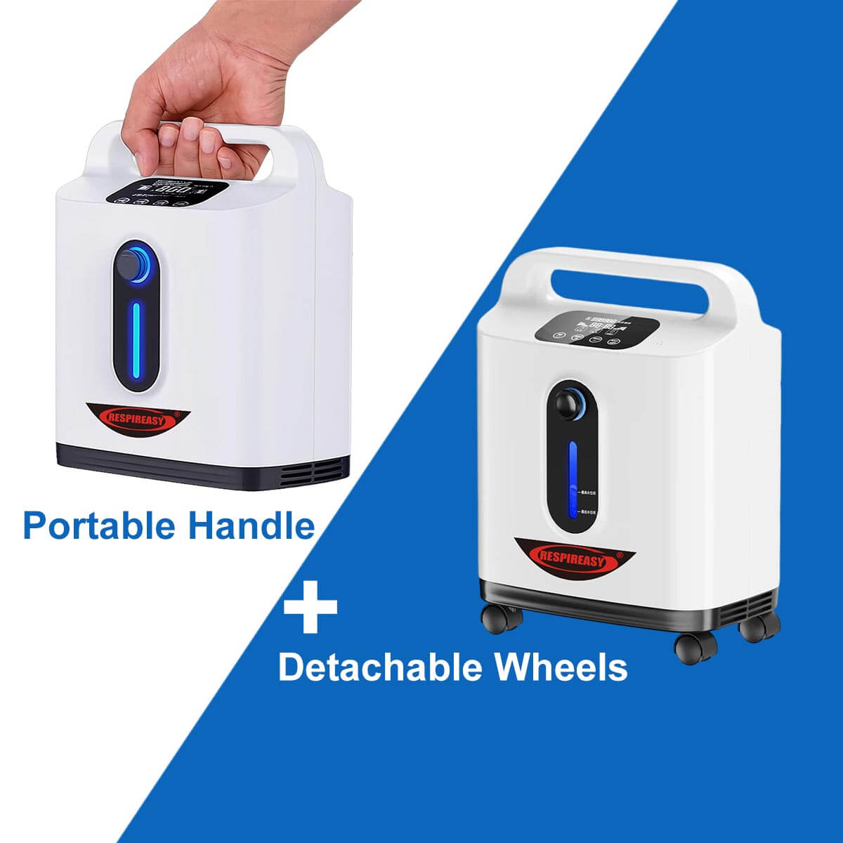 RESPIREASY Home Use Portable Oxygen Concentrator 2-9 Liter Per Minute Continuous Flow O2 Concentrator Machine 110V/220V RE-P2L