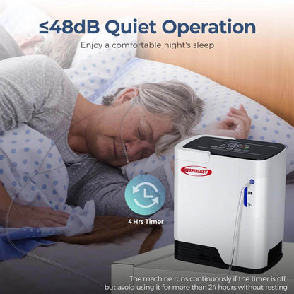 RESPIREASY Home & Medical Portable Oxygen Concentrator 1-7 L/Min Continuous Flow Adjustable Quiet Oxygen Machine for COPD Oxygen Therapy 110V/220V