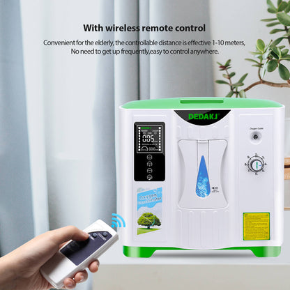 DEDAKJ Home Portable Oxygen Concentrator 9LPM Continuous Flow Adjustable Oxygen Making Machine O2 Generator for Personal Breathing Care