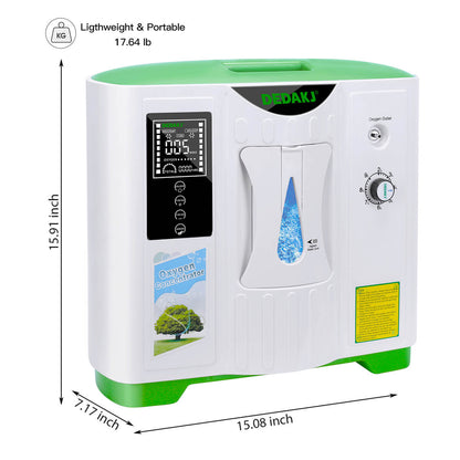 DEDAKJ Home Portable Oxygen Concentrator 9LPM Continuous Flow Adjustable Oxygen Making Machine O2 Generator for Personal Breathing Care