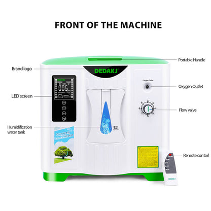 DEDAKJ Home Portable Oxygen Concentrator 9LPM Continuous Flow Adjustable Oxygen Making Machine O2 Generator for Personal Breathing Care