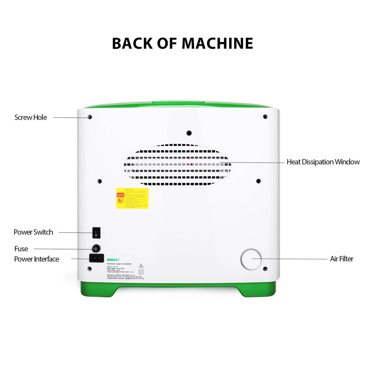 DEDAKJ Home Portable Oxygen Concentrator 9LPM Continuous Flow Adjustable Oxygen Making Machine O2 Generator for Personal Breathing Care