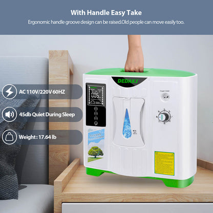 DEDAKJ Home Portable Oxygen Concentrator 9LPM Continuous Flow Adjustable Oxygen Making Machine O2 Generator for Personal Breathing Care