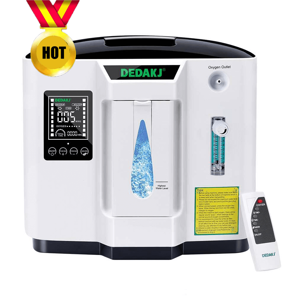 DEDAKJ Home Portable Oxygen Concentrator 7 Liters 90% Purity Room O2 Generator Machine Low Price for Personal Sleeping Use 110V/220V