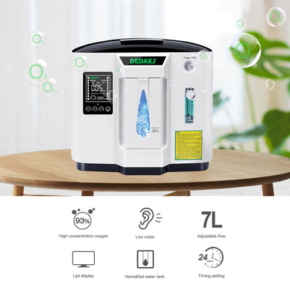 DEDAKJ Home Portable Oxygen Concentrator 7 Liters 90% Purity Room O2 Generator Machine Low Price for Personal Sleeping Use 110V/220V