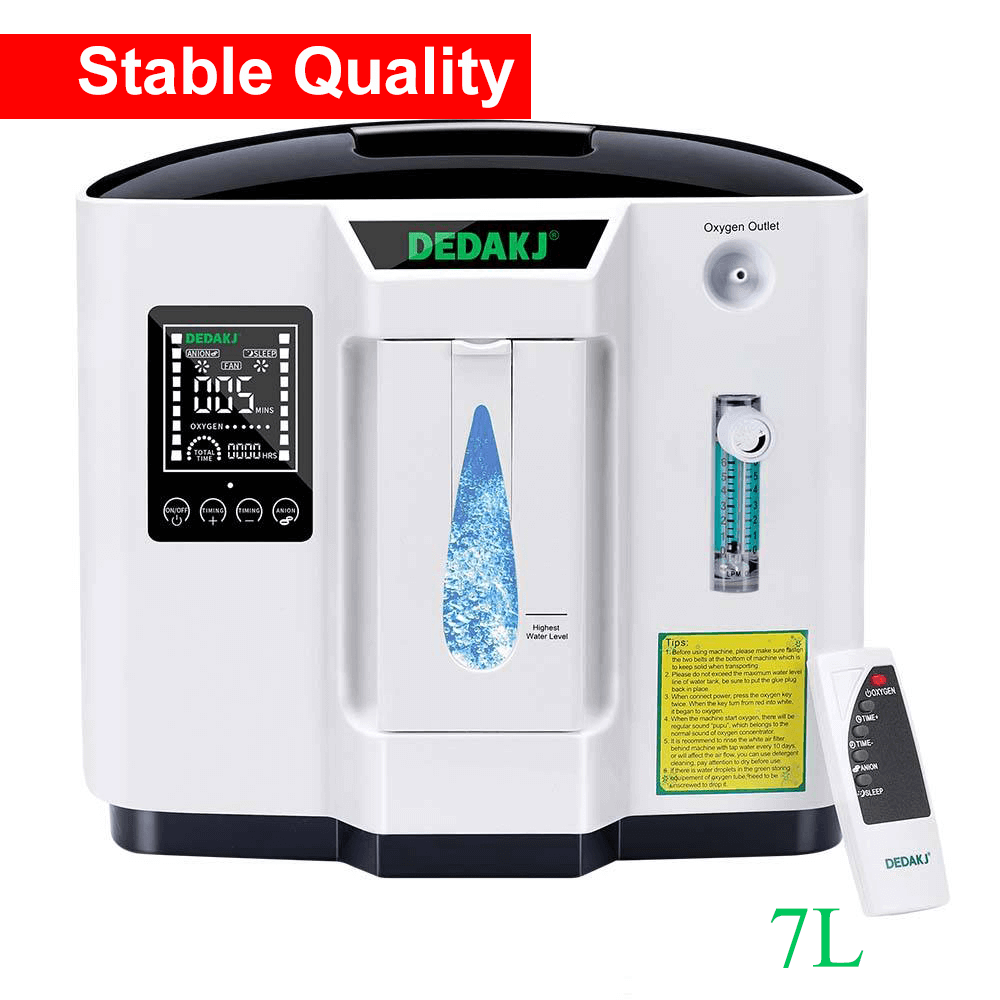 DEDAKJ Home Portable Oxygen Concentrator 7 Liters 90% Purity Room O2 Generator Machine Low Price for Personal Sleeping Use 110V/220V