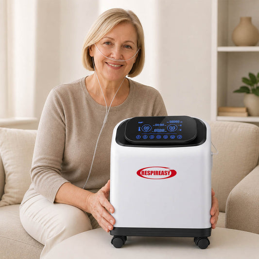 RESPIREASY Home Use Portable Oxygen Concentrator 2-9 Liter Per Minute Continuous Flow O2 Concentrator Machine 110V/220V RE-S2L