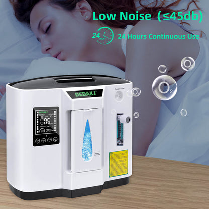DEDAKJ Home Portable Oxygen Concentrator 7 Liters 90% Purity Room O2 Generator Machine Low Price for Personal Sleeping Use 110V/220V