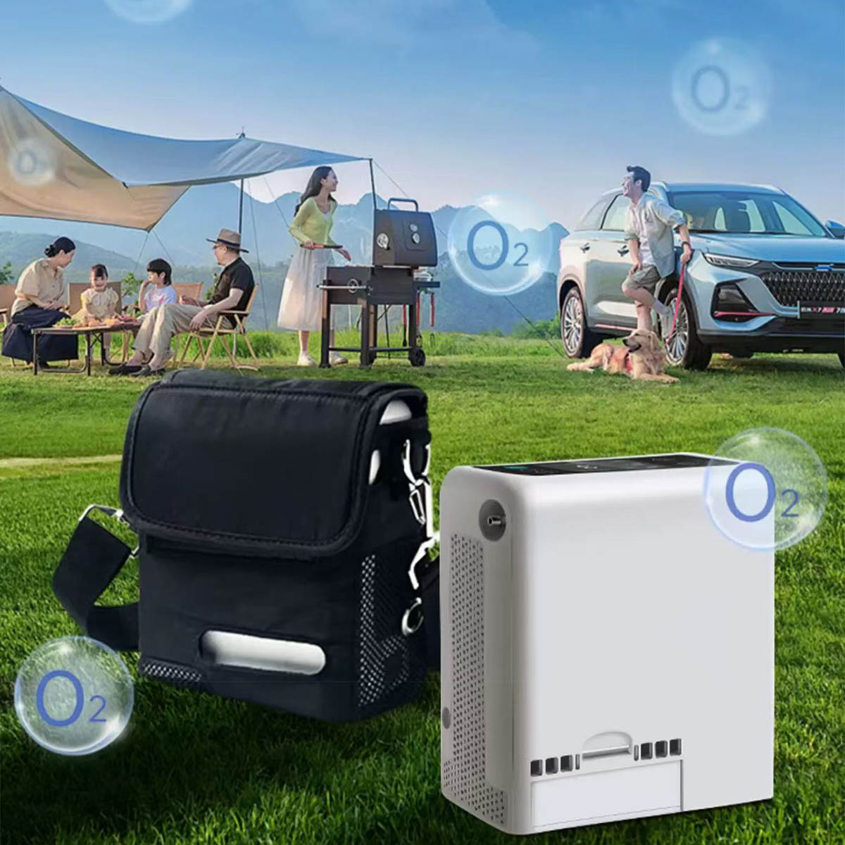 Handheld Home Portable Oxygen Concentrator 6 LPM 1.1 KG Mini Oxygen Concentrators Small Size with Lithium Battery