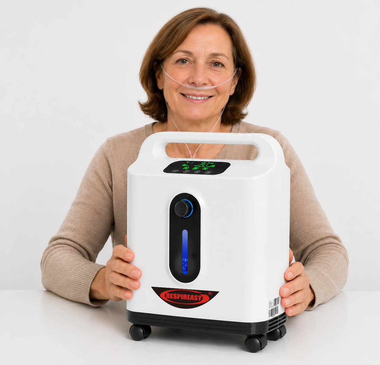 RESPIREASY Home Use Portable Oxygen Concentrator 2-9 Liter Per Minute Continuous Flow O2 Concentrator Machine 110V/220V RE-P2L