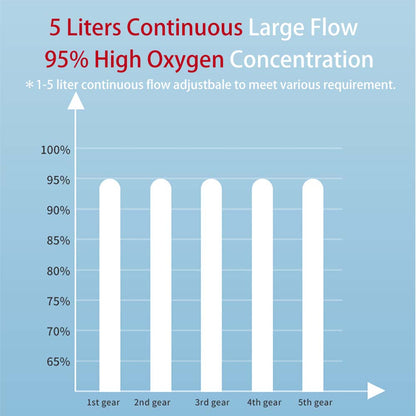 RESPIREASY Small Portable Oxygen Concentrator 5 Liters Per Minute Continuous Flow Oxygenerator with Battery RE-Y5
