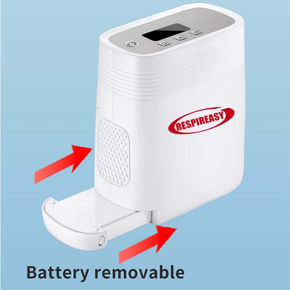 RESPIREASY Small Portable Oxygen Concentrator 5 Liters Per Minute Continuous Flow Oxygenerator with Battery RE-Y5