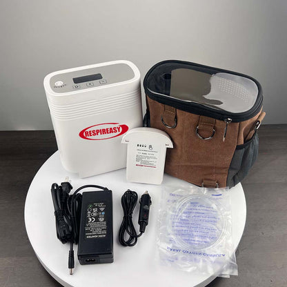 RESPIREASY Small Portable Oxygen Concentrator 5 Liters Per Minute Continuous Flow Oxygenerator with Battery RE-Y5