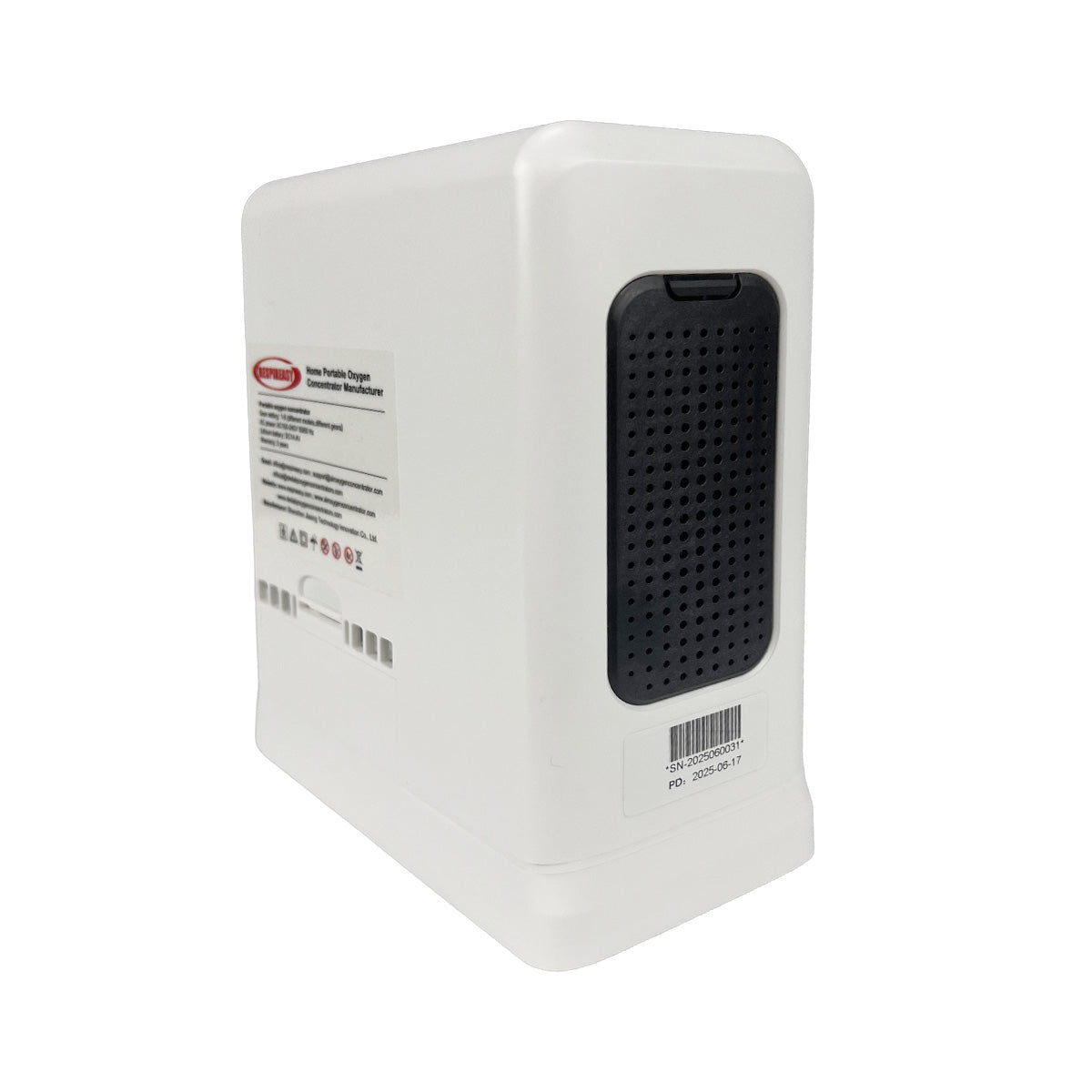 RESPIREASY 1.1kg Portable Compact Oxygen Concentrator 1-6 Liters 93% Purity O2 Generator Breathing Machine for Traveling 12V-240V RES-6