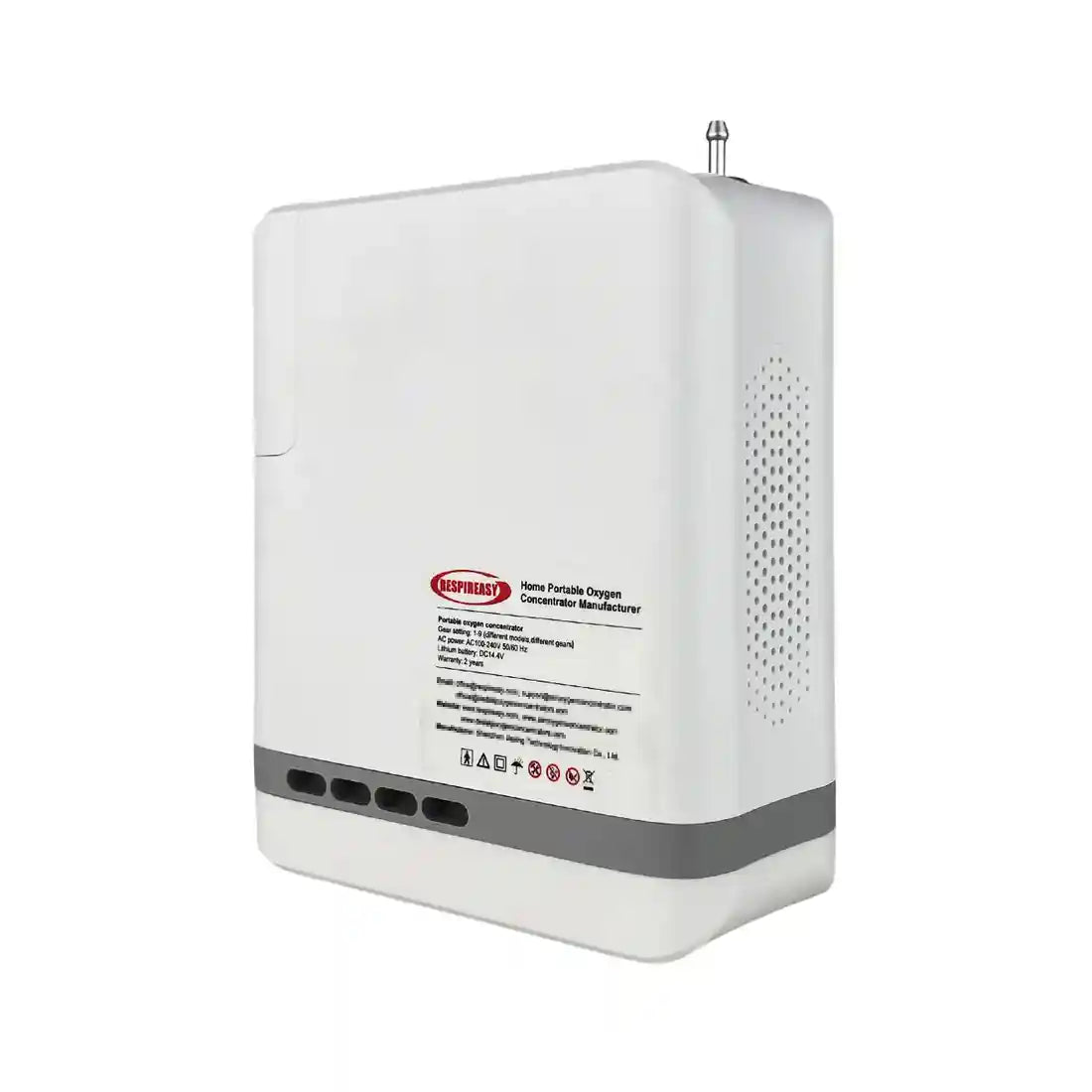 RESPIREASY Powerful Portable Compact Oxygen Concentrator 1-9 Liters 93% Purity O2 Generator Breathing Machine with Carrying Bag 12V-240V REC-9