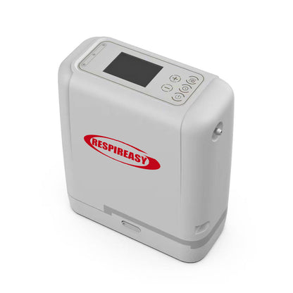 RESPIREASY Portable Compact Oxygen Concentrator 1-7 Liters 93% Purity O2 Generator Breathing Machine Rechargeable 12V-240V REA-7