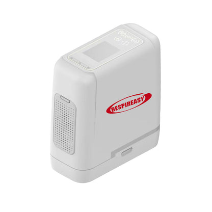 RESPIREASY Portable Compact Oxygen Concentrator 1-7 Liters 93% Purity O2 Generator Breathing Machine Rechargeable 12V-240V REA-7