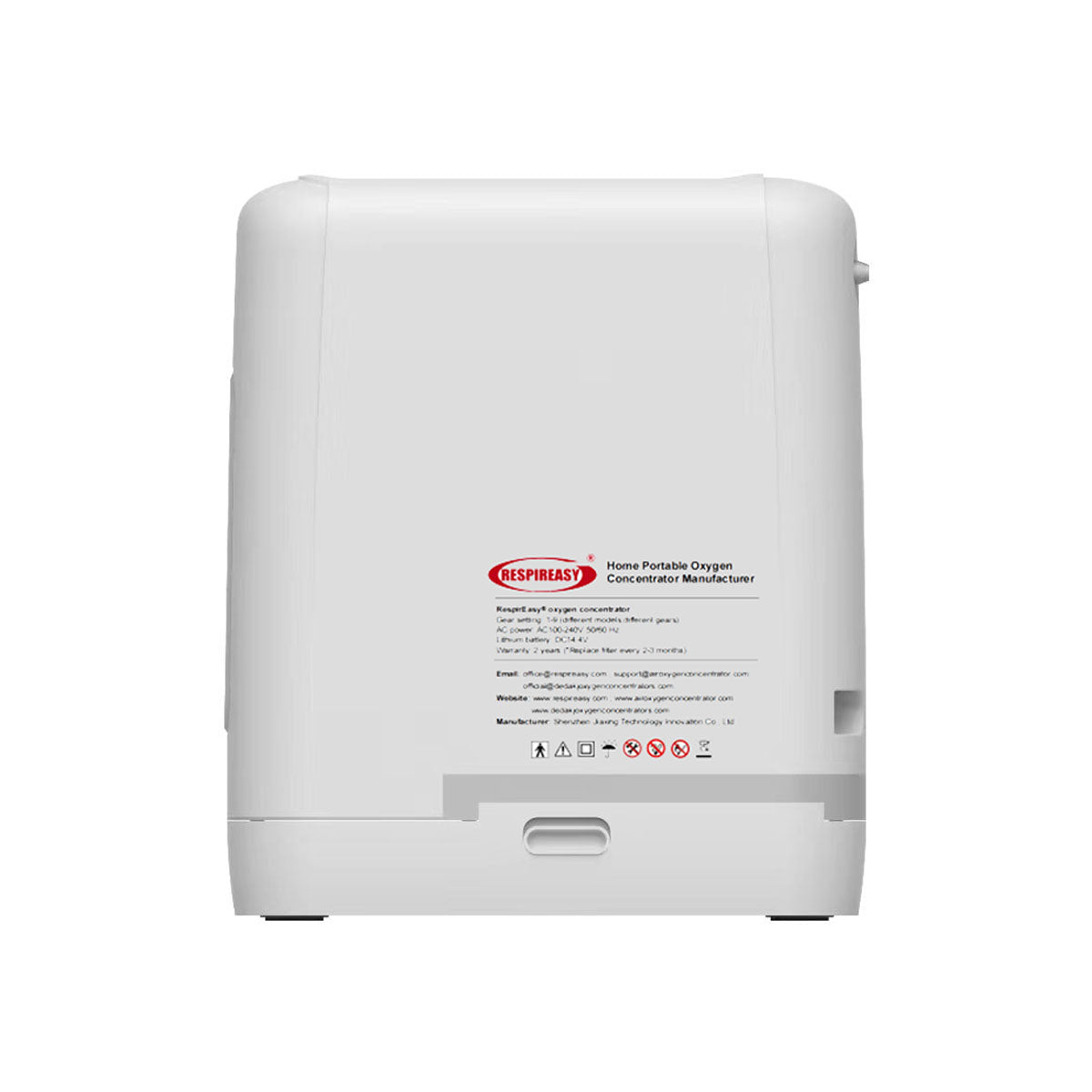 RESPIREASY Portable Compact Oxygen Concentrator 1-7 Liters 93% Purity O2 Generator Breathing Machine Rechargeable 12V-240V REA-7