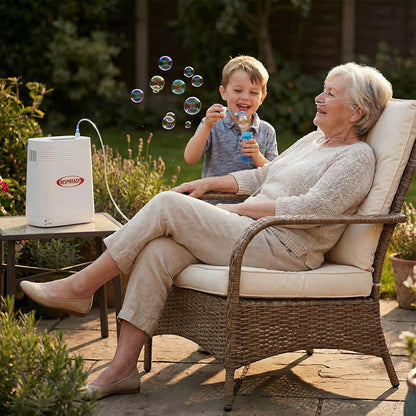 RESPIREASY Small Portable Oxygen Concentrator 5 Liters Per Minute Continuous Flow Oxygenerator with Battery RE-Y5