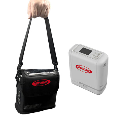 RESPIREASY Portable Compact Oxygen Concentrator 1-7 Liters 93% Purity O2 Generator Breathing Machine Rechargeable 12V-240V REA-7