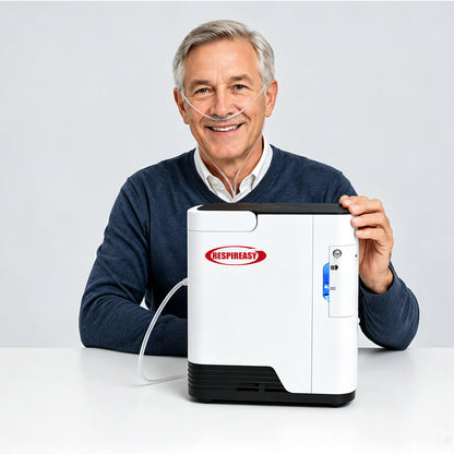 RESPIREASY Home & Medical Portable Oxygen Concentrator 1-7 L/Min Continuous Flow Adjustable Quiet Oxygen Machine for COPD Oxygen Therapy 110V/220V