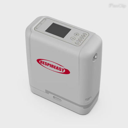 RESPIREASY Portable Compact Oxygen Concentrator 1-7 Liters 93% Purity O2 Generator Breathing Machine Rechargeable 12V-240V REA-7